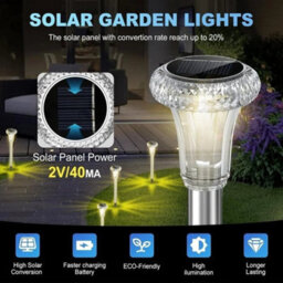 6Pcs Solar Stake Lights Led Outdoor Garden Patio Pathway Lighting Waterproof - thumbnail 4