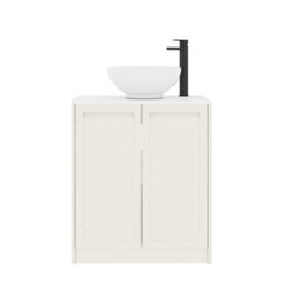 Royal Bathrooms Royal Bathroom Elmore 700mm Classic White Freestanding Bathroom Vanity Unit 2 Door Plain White Worktop With Breeze Basin - thumbnail 7