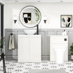 Royal Bathrooms Royal Bathroom Elmore 700mm Classic White Freestanding Bathroom Vanity Unit 2 Door Plain White Worktop With Breeze Basin - thumbnail 5