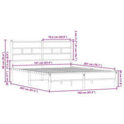 Berkfield Bed Frame Without Mattress With Headboard Sonoma Oak 160X200 Cm - thumbnail 9
