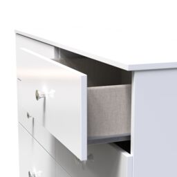 Yarmouth Ready Assembled Matt White No Effect 6 Drawer Chest (H)785mm (W)1100mm (D)390mm - thumbnail 4
