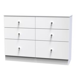 Yarmouth Ready Assembled Matt White No Effect 6 Drawer Chest (H)785mm (W)1100mm (D)390mm - thumbnail 2