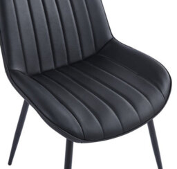 Hallowood Furniture Cullompton Large 160Cm Oval Table, Grey Marble Effect Top, With 4 Black Bonded Leather Dining Chairs - thumbnail 9