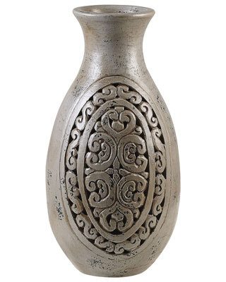 Beliani Tall Grey Terracotta Vase 51Cm Handmade Greek-Inspired - image 1