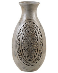 Beliani Tall Grey Terracotta Vase 51Cm Handmade Greek-Inspired - thumbnail 1
