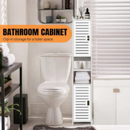 Typ A:116X20X20Cm/45.7X7.9X7.9Inch Tall Bathroom  Cabinet Shelf Storage Cupboard Drawers Organizer White - thumbnail 6