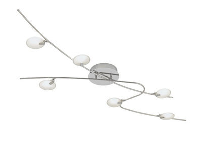 Eglo Julie Chrome Halogen Six Bulb Ceiling Spotlight Bar G4 Warm White 2700K - image 1
