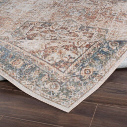 Livabliss Lillian-Washable Brown Blue Traditional Vintage Boho Living Dining Rug 80 X 220 Cm Easy Care, Non Shedding - thumbnail 4