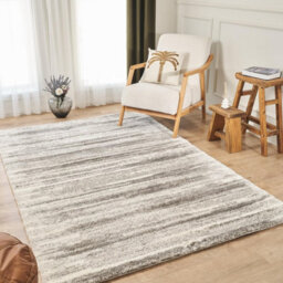 Ruglenza Home -  Isola Shaggy Rug - 30 mm - Cream / Dark Grey - 160 X 230 Cm - thumbnail 1