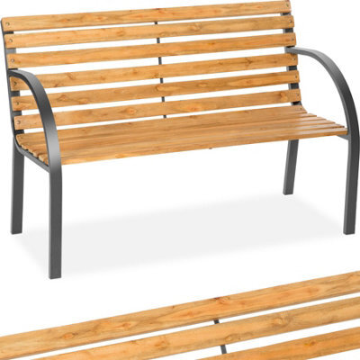 Tectake Garden Bench Michaela - 2-Seater, Weatherproof, 119.5 X 62 X 83 Cm - Brown - image 1