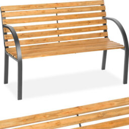 Tectake Garden Bench Michaela - 2-Seater, Weatherproof, 119.5 X 62 X 83 Cm - Brown - thumbnail 1