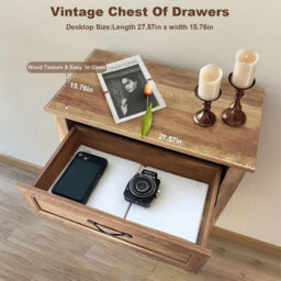 London Boutique Retro Chest Of Drawers, 5 Drawer Bedroom Dresser, Wooden Grain Top, Farmhouse Storage Cabinet, Hallway Unit - thumbnail 6