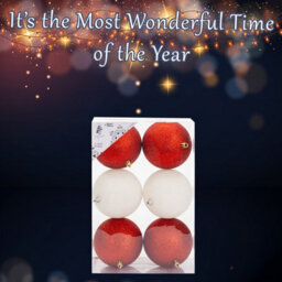 Christmas Bauble Decoration Hanging Tree Ornament X 6 10Cm Red White - thumbnail 3