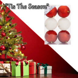 Christmas Bauble Decoration Hanging Tree Ornament X 6 10Cm Red White - thumbnail 6