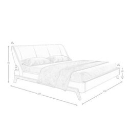 Angel Cerda Elegant Chocolate Brown Leatherette Bed With Modern Design - thumbnail 7