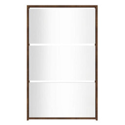 Berkfield Shoe Cabinet With Mirror 3-Layer Brown Oak 63X17X102.5 Cm - thumbnail 4