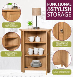 Hallowood Furniture Waverly Oak Compact Corner Display Unit - thumbnail 5