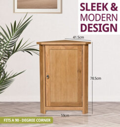 Hallowood Furniture Waverly Oak Compact Corner Display Unit - thumbnail 3