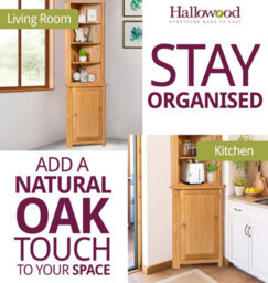 Hallowood Furniture Waverly Oak Compact Corner Display Unit - thumbnail 6
