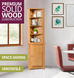 Hallowood Furniture Waverly Oak Compact Corner Display Unit - thumbnail 4