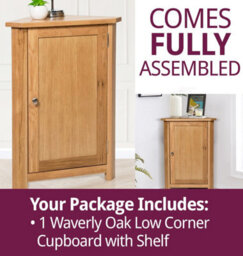 Hallowood Furniture Waverly Oak Compact Corner Display Unit - thumbnail 7