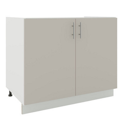 Jd Greta Adjustable Legs Kitchen Sink Unit 1000mm Cabinet With Doors - Cashmere Matt - image 1
