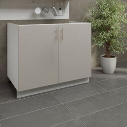 Jd Greta Adjustable Legs Kitchen Sink Unit 1000mm Cabinet With Doors - Cashmere Matt - thumbnail 2