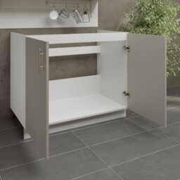 Jd Greta Adjustable Legs Kitchen Sink Unit 1000mm Cabinet With Doors - Cashmere Matt - thumbnail 3