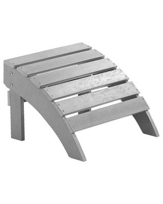 Beliani Slatted Footstool Light Grey Matt - Weather-Resistant Outdoor Footrest, Stackable (W50 X D43 X H34Cm) - image 1