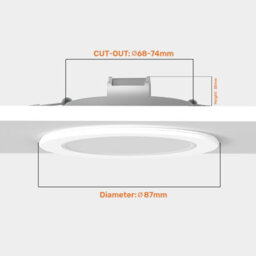 Paul Russells Led Downlight White Non-Dimmable Fixed Ceiling Spotlight 4.8W 390 Lumens, Ip65, Warm White 3000K Pack Of 1 - thumbnail 3