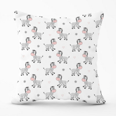 Warren Reed Designer Cute Hand Drawn Zebra Outdoor Cushion 45Cm X 45Cm - image 1