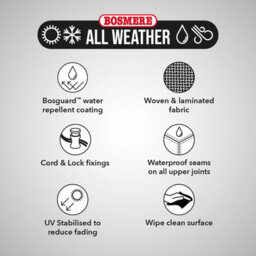 Bosmere All-Weather Double Hanging Chair Cover Reversible 200Cm X 140Cm All Weather Protection 6 Year Guarantee - thumbnail 6