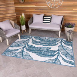 Charles Bentley Teal Blue Weatherproof Outdoor Rug 160X230Cm - thumbnail 1
