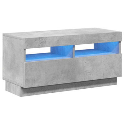 Berkfield Modern Tv Cabinet With Led Lights Concrete Grey 80X35X40 Cm - image 1