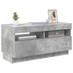 Berkfield Modern Tv Cabinet With Led Lights Concrete Grey 80X35X40 Cm - thumbnail 6