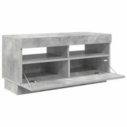Berkfield Modern Tv Cabinet With Led Lights Concrete Grey 80X35X40 Cm - thumbnail 8
