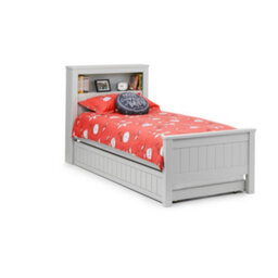 Julian Bowen Maine 90Cm Single White Bookcase Shelf Headboard Bed With Underbed Trundle - thumbnail 3