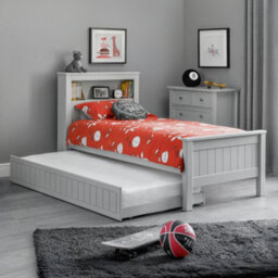Julian Bowen Maine 90Cm Single White Bookcase Shelf Headboard Bed With Underbed Trundle - thumbnail 2