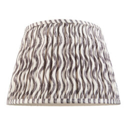 Loops Elegant Handcrafted 35Cm Tapered Cylinder Lamp Shade In Pearl Grey Fabric - thumbnail 5