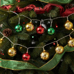 Living And Home Battery Powered Multicoloured Christmas Ball Ornament String Lights 3 Meter Xmas Home Decorations - thumbnail 2