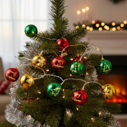 Living And Home Battery Powered Multicoloured Christmas Ball Ornament String Lights 3 Meter Xmas Home Decorations - thumbnail 3