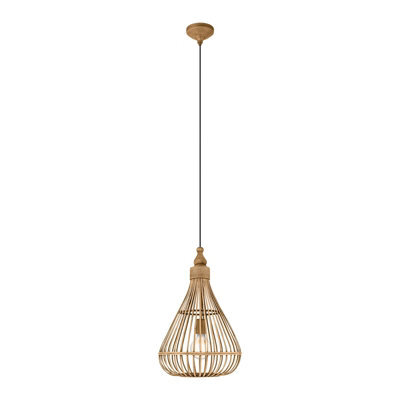 Stylish Hanging Ceiling Pendant Light With Pear Wicker Shade For Hallways - image 1