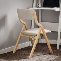 Sobuy Fst40-Hg, Folding Wooden Padded Chair No Assembly Kitchen Dining Chairs With Backrest And Seat, Compact, Grey - thumbnail 2