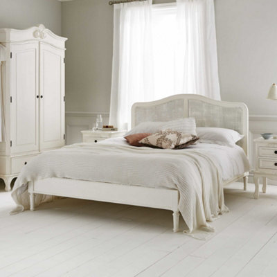 Liberty Rattan White Wooden Bed Frame - Double 4Ft6 Bed Frame Only - image 1
