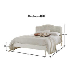 Liberty Rattan White Wooden Bed Frame - Double 4Ft6 Bed Frame Only - thumbnail 4