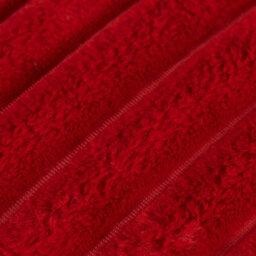 Ohs Faux Fur Ribbed Fleece Throw Blanket Winter Warm Supersoft - 200 X 240Cm - Red - thumbnail 6