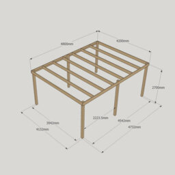 Rutland County Garden Furniture Garden Pergola 6 Posts - Wood - L420 X W480 X H270 Cm - Light Green - thumbnail 6