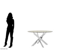 Orsina Allure Round Chrome Intersected Dining Table - thumbnail 3
