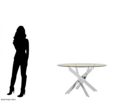 Orsina Allure Round Chrome Intersected Dining Table - thumbnail 4