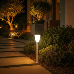Gwsolar 100Cm Solar Post Light Aluminium Garden Pole Lamp, 400Lm Remote Control With Timer, Ip65 Waterproof Pathway Patio - thumbnail 3
